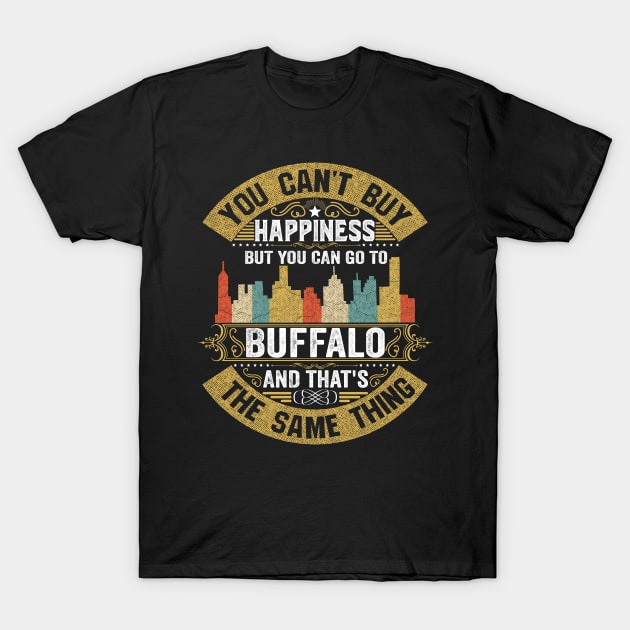 USA City Buffalo City T-Shirt I Love Buffalo Flag New York State Home City Buffalo Map Native American USA Flag T-Shirt by BestSellerDesign